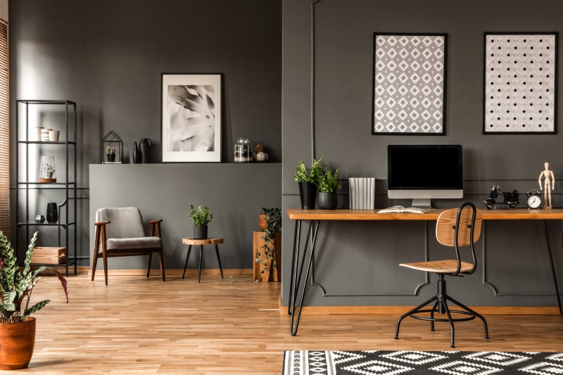 grey home office interior 6PUJVR8